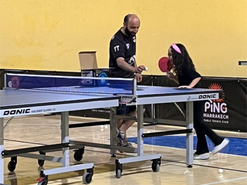 Child discovering ping pong